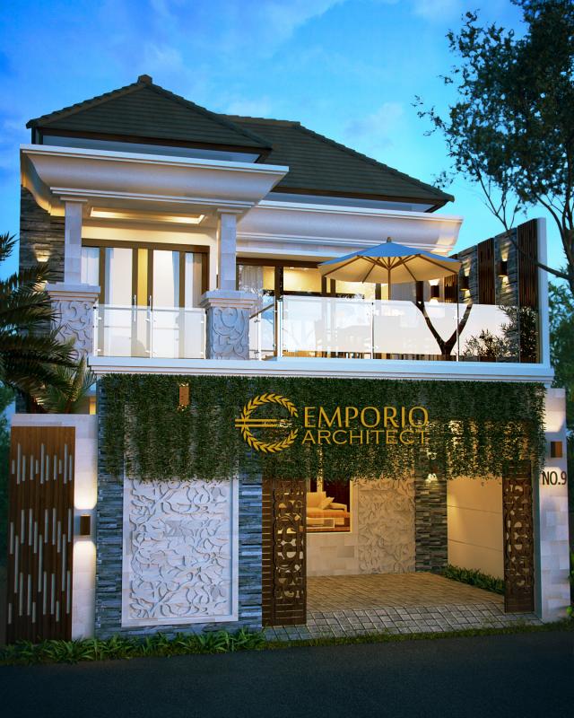 Desain Exterior Rumah Villa Bali 2 Lantai Bapak Muntas di Denpasar, Bali