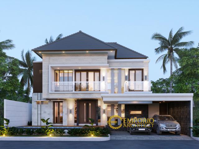 Desain Tampak Depan Rumah Modern 2 Lantai Ibu Eta di Denpasar, Bali