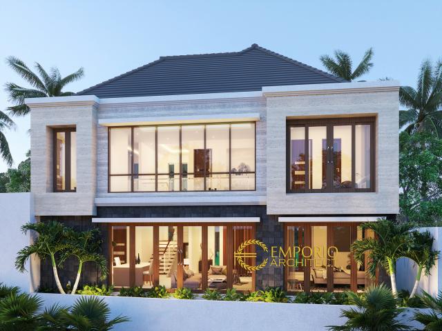 Desain Tampak Belakang Rumah Modern 2 Lantai Ibu Eta di Denpasar, Bali