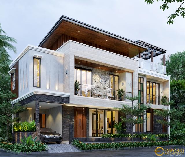 Gambar 1 Desain Rumah Modern 2 Lantai Bapak Hendra di  Depok