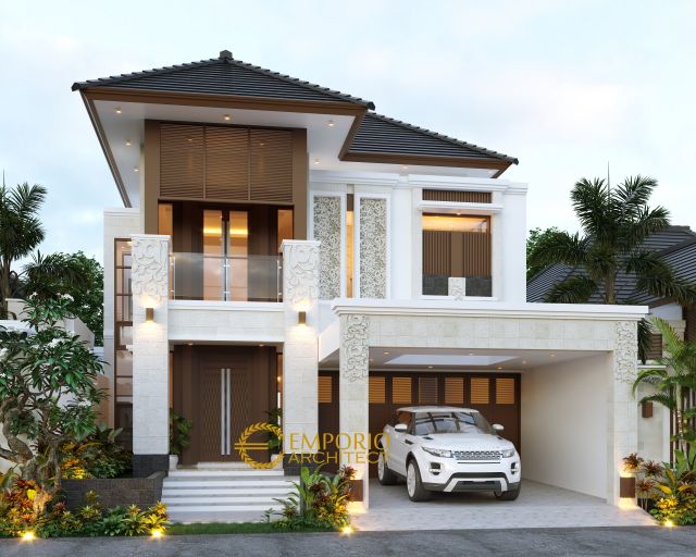 Desain Rumah Villa Bali 2 Lantai Bapak Farid di Depok, Jawa Barat