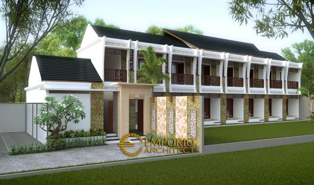 Desain Exterior 1 Emerald Residence Style Villa Bali 2 Lantai di Gorontalo