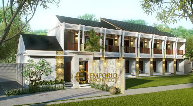 Desain Exterior 2 Emerald Residence Style Villa Bali 2 Lantai di Gorontalo