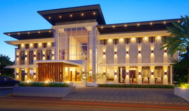 Gambar 1 Desain Hotel Modern 2 Lantai Ar Rayyan di  Banjarmasin Kalimantan