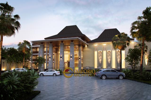 Gambar 1 Desain Hotel Arlindo Style Villa Bali 4 Lantai di  Puncak Bogor