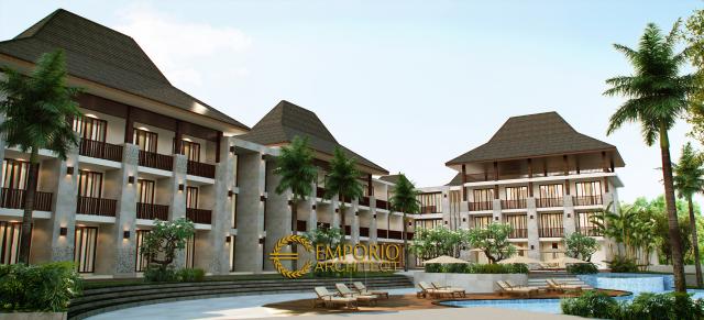 Gambar 3 Desain Hotel Arlindo Style Villa Bali 4 Lantai di  Puncak Bogor