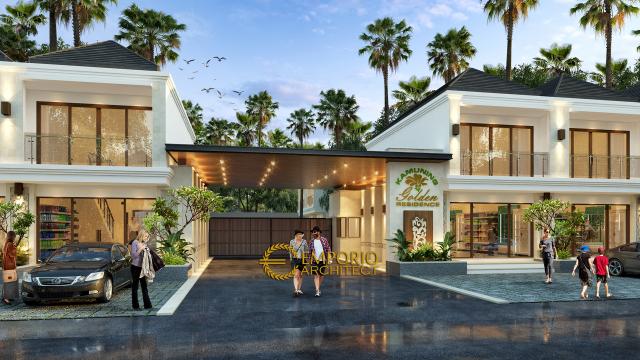 Desain Exterior 2 Kamuning Golden Residence Style Villa Bali 2 Lantai di Kuningan, Jawa Barat