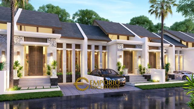 Desain Tampak Depan Perumahan Villa Bali 1 Lantai Bapak Andrey di Jakarta