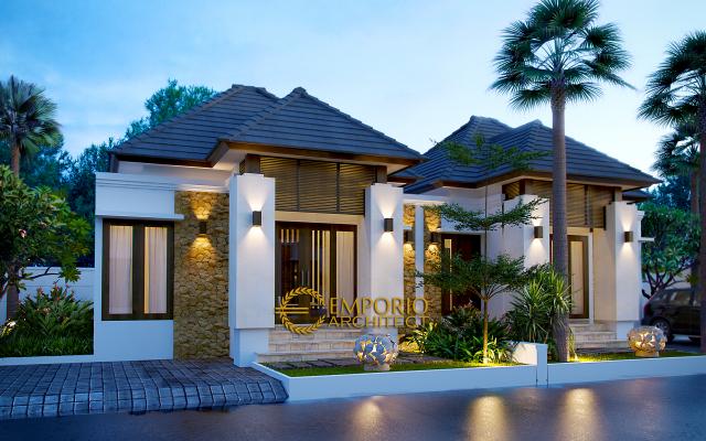 Desain Perumahan Villa Bali 2 Lantai Bapak Zul di Bengkulu - Tampak Depan