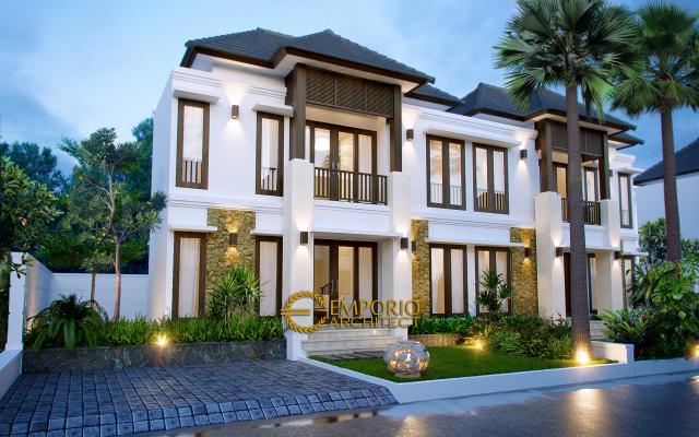 Desain Tampak Depan 2 Perumahan Villa Bali 2 Lantai Bapak Zul di Bengkulu