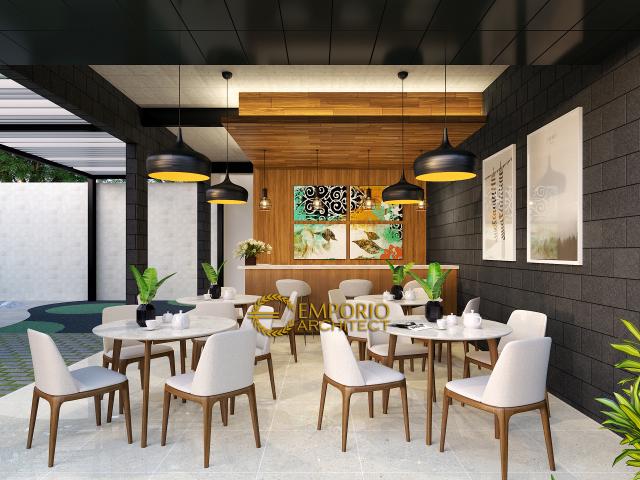 Desain Ruang Makan Perumahan Modern 2 Lantai Green Bamboo Terrace di Tajur, Bogor, Jawa Barat