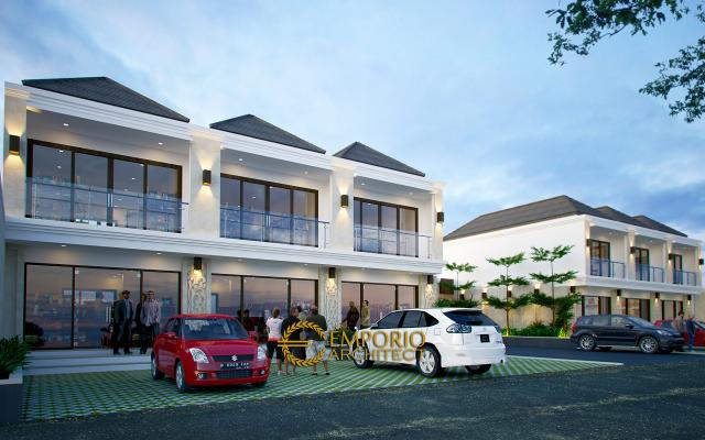 Desain Exterior 1 Ruko Kamuning Residence Style Villa Bali 2 Lantai di Kuningan, Jawa Barat