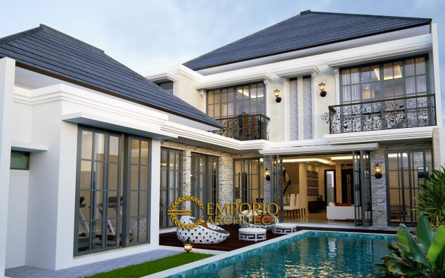 Desain Tampak Belakang Rumah Classic 2 Lantai Bapak Adi di Jagakarsa, Jakarta Selatan