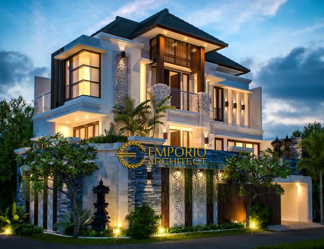 Desain Exterior Rumah Villa Bali 3 Lantai Bapak Adi di Tabanan, Bali