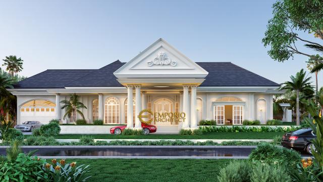 Desain Tampak Depan Rumah Classic 1 Lantai Bapak Agus di Bangka