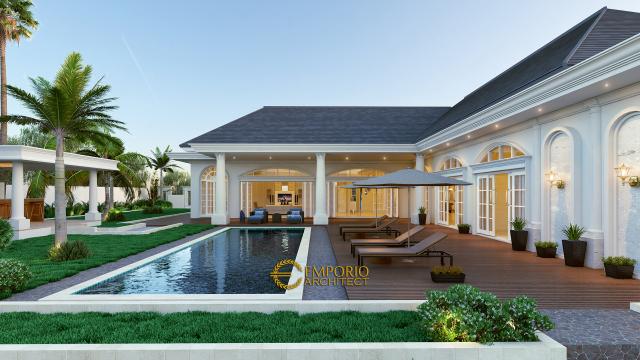 Desain Tampak Belakang Rumah Classic 1 Lantai Bapak Agus di Bangka