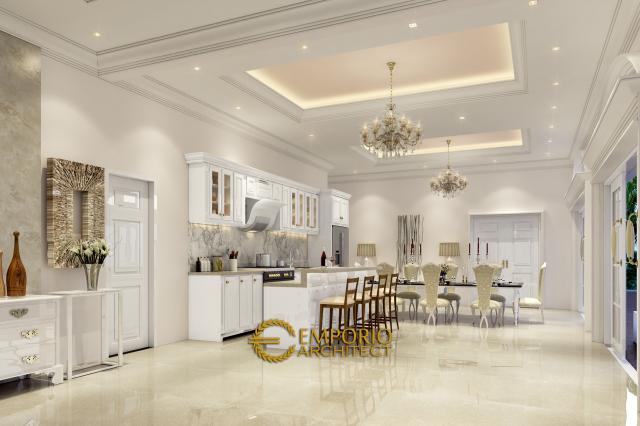 Desain Ruang Makan dan Dapur Rumah Classic 1 Lantai Bapak Agus di Bangka