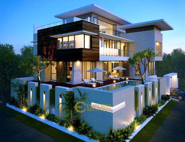 Desain Rumah Modern 3 Lantai Bapak Alex di Jakarta