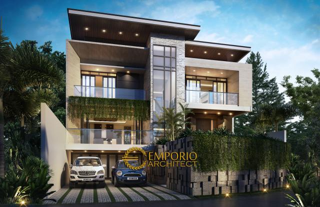 Gambar 1 Desain Rumah Modern 3 Lantai Bapak Andry di  Bandung