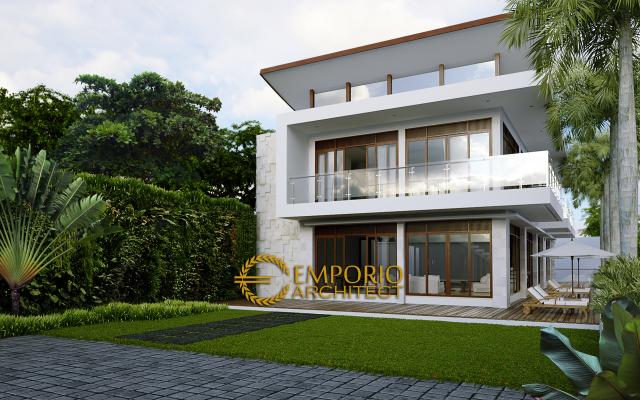 Gambar 1 Desain Rumah Modern 2 Lantai Bapak Boy Manuel di  Puncak Bogor