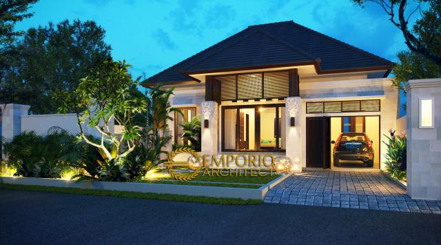 Desain Exterior Rumah Villa Bali 1 Lantai Bapak Cahyadi di Denpasar, Bali