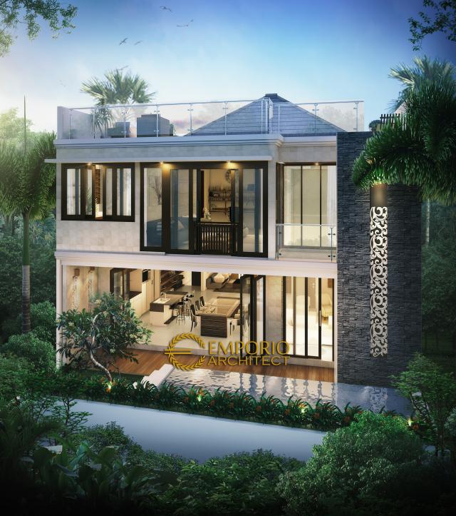 Desain Tampak Belakang Rumah Modern 3 Lantai Bapak Didit di Jakarta