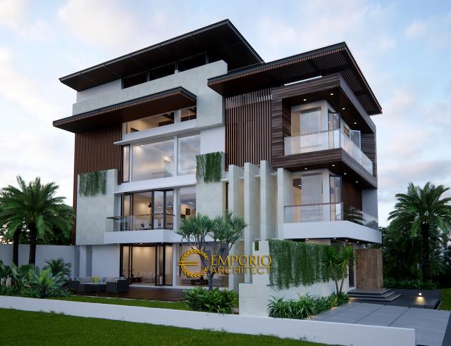 Desain Tampak Belakang Rumah Modern 3 Lantai Bapak Edy di Jakarta Barat