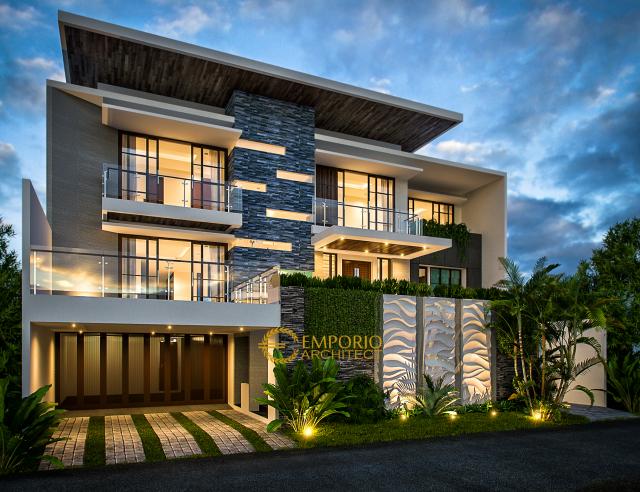 Gambar 1 Desain Rumah Modern 3 Lantai Bapak Eko Gindo di  Cibubur, Jakarta