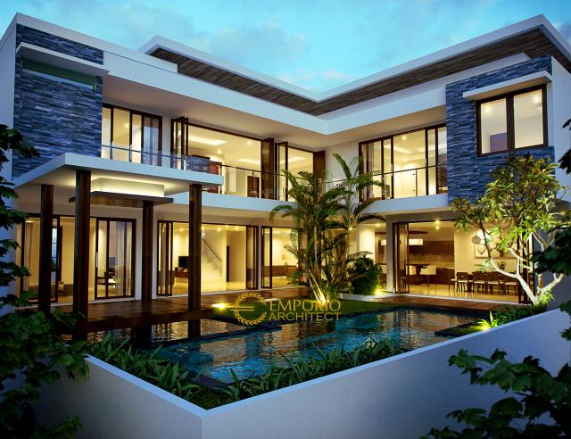 Gambar 3 Desain Rumah Modern 3 Lantai Bapak Eko Gindo di  Cibubur, Jakarta