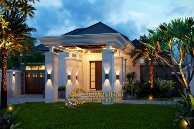 Desain Exterior Rumah Villa Bali 1 Lantai Bapak Faisal di Pontianak Kalimantan