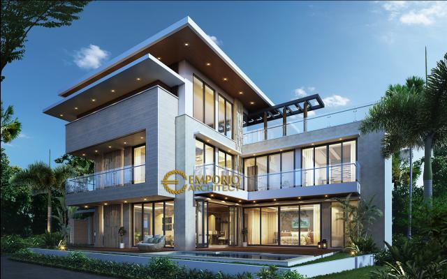 Gambar 3 Desain Rumah Hook Modern 3 Lantai Bapak Frits di  Makassar