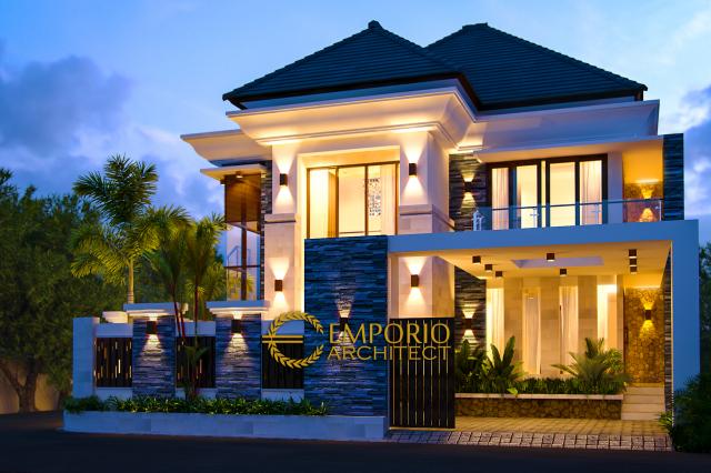 Gambar 1 Desain Rumah Villa Bali 2 Lantai Bapak Hanif di  Banten