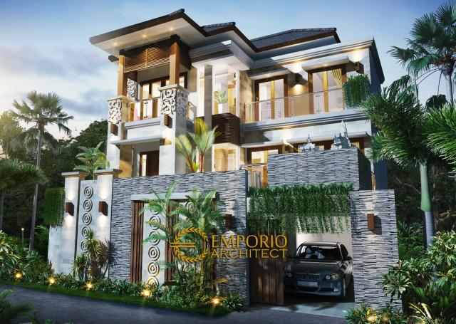 Desain Exterior 1 Rumah Villa Bali 3 Lantai Bapak Harta di Denpasar, Bali