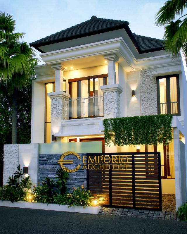 #facadedesign - Mr. Indro Villa Bali House 2 Floors Design - Denpasar, Bali - Code 11115