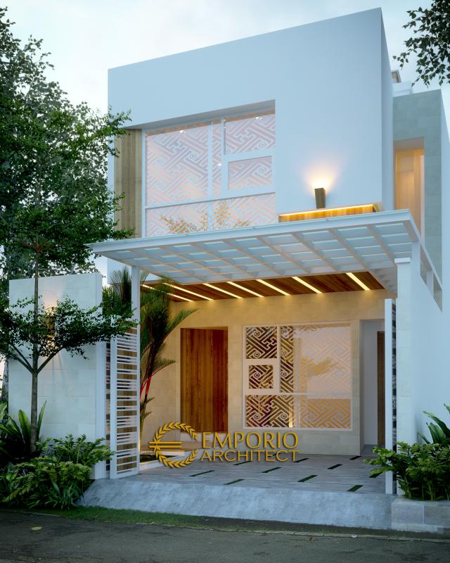 #frontviewexterior - Mr. Irianto Modern House 2 Floors Design - Makassar, Sulawesi Selatan - Code 10894