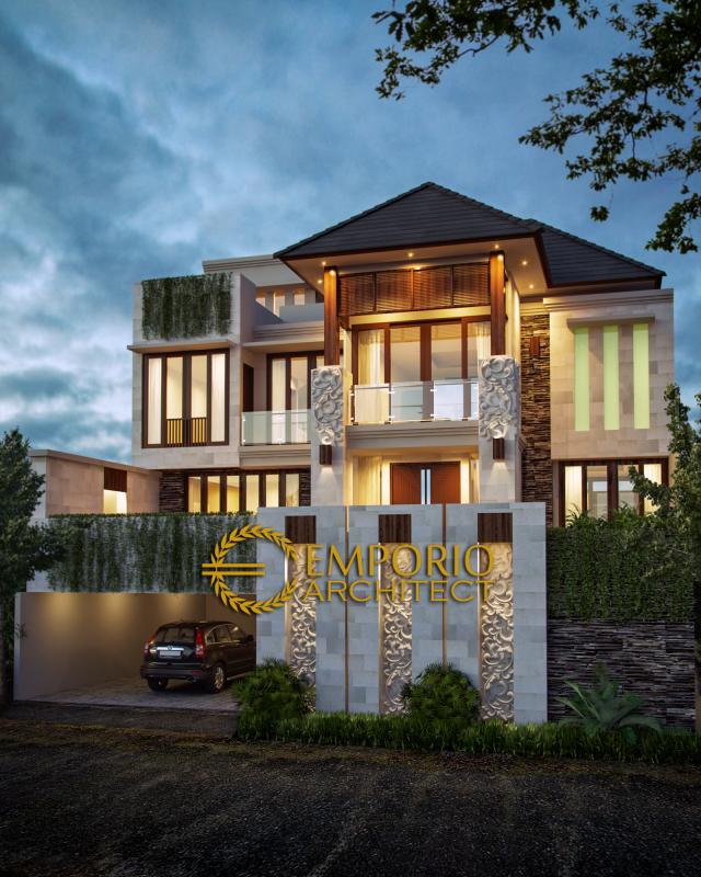 Gambar 1 Desain Rumah Villa Bali 3 Lantai Bapak Irvan di  Bintaro, Tangerang