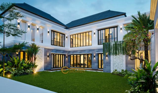 Desain Tampak Belakang Rumah Villa Bali 2 Lantai Bapak Jos di Pekanbaru