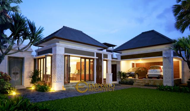 Desain Exterior Rumah Villa Bali 1 Lantai Bapak Komang Adi di Kerobokan, Bali