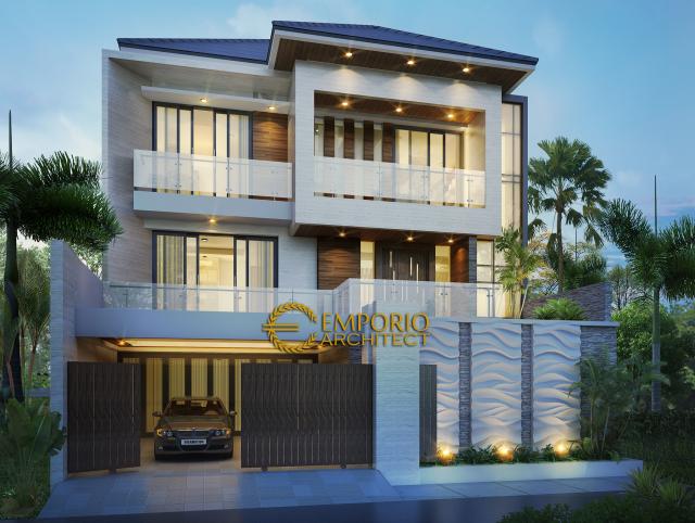 Gambar 1 Desain Rumah Modern 3 Lantai Bapak Kris di  Bogor