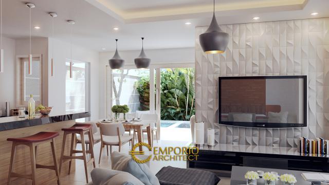 Desain Ruang Makan, Ruang Keluarga dan Dapur Rumah Modern 2 Lantai Bapak Mayor di Jimbaran, Bali