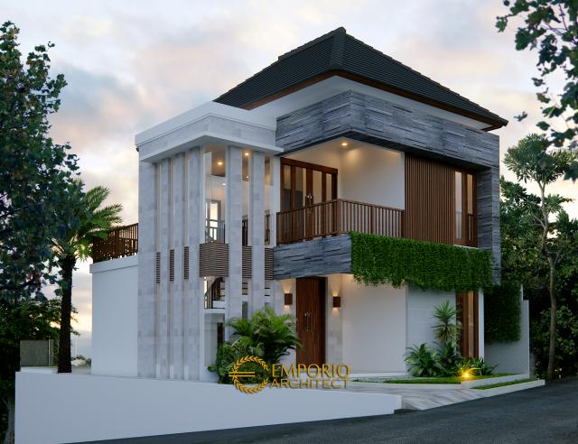 Desain Tampak Depan Rumah Modern 2 Lantai Bapak Mayor II di Jimbaran, Bali