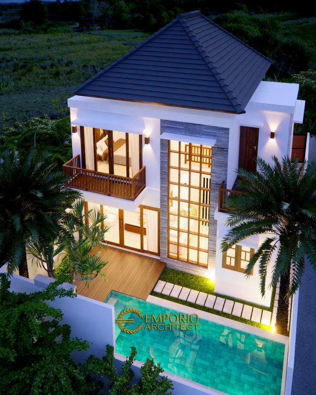 Desain Tampak Belakang Rumah Modern 2 Lantai Bapak Mayor II di Jimbaran, Bali