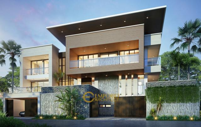 Gambar 1 Desain Rumah Modern 2 Lantai Bapak Mega di  Bandung