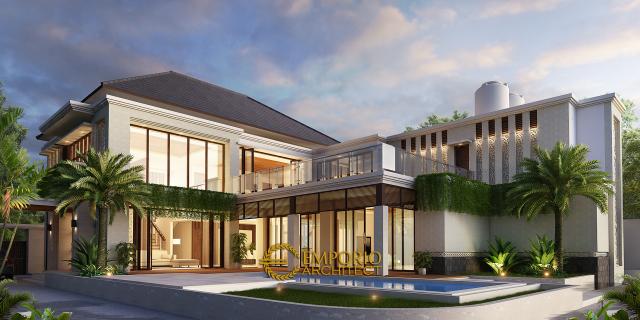 Desain Tampak Belakang Rumah Villa Bali 2 Lantai Bapak Muhajir di Aceh