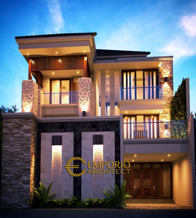 Gambar 1 Desain Rumah Villa Bali 3 Lantai Bapak Nursantyo di  Jakarta