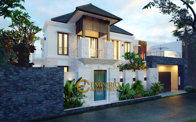 Desain Exterior Rumah Villa Bali 2 Lantai Bapak Agung Partha di Denpasar, Bali