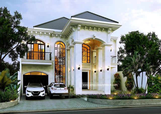 Desain Rumah Mediteran 2 Lantai Kavling 8 Bapak Pramudya di Sentul, Bogor