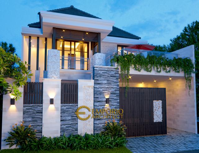 Desain Exterior Rumah Villa Bali 2 Lantai Bapak Soeharmin di Semarang, Jawa Tengah