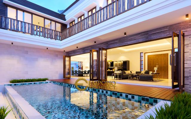 Desain Exterior 3 Rumah Villa Bali 2 Lantai Bapak Tantra di Medan