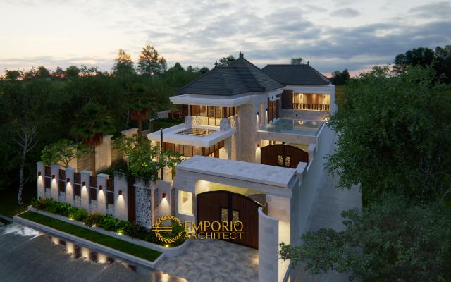 Desain Exterior 4 Rumah Villa Bali 2 Lantai Bapak Tantra di Medan